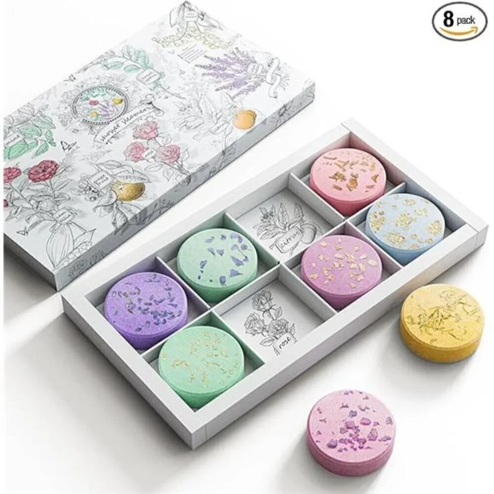 Shower Steamers Aromatherapy 8 Scents Women Lavender Natural Elegant Packaging